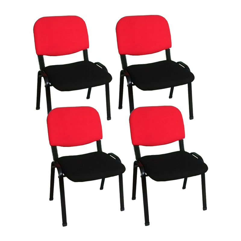 Black metal base conferentie stoel hedendaagse lage rug armloze stoel