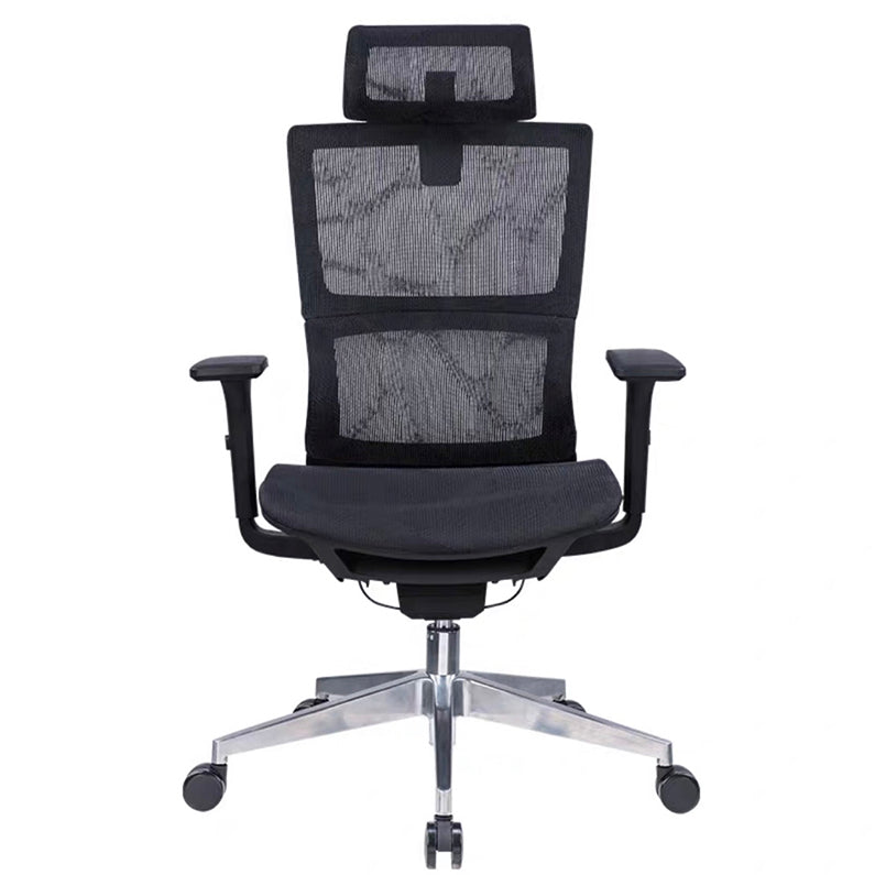 High Back Executive Office Chair Modern Ergonomic Swivel Chair Black Metal Clearhalo 'furn' 'furn_office_chair' 'Furniture' 'Office Chairs' 'Office Furniture' 'office_chair' 5258719