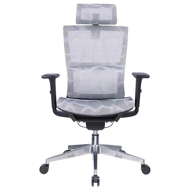 High Back Executive Office Chair Modern Ergonomic Swivel Chair Silver Metal Clearhalo 'furn' 'furn_office_chair' 'Furniture' 'Office Chairs' 'Office Furniture' 'office_chair' 5258723