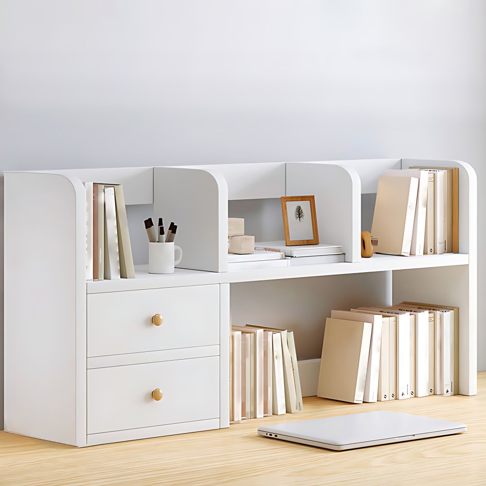 Modern Style Bookshelf Open Back Engineer Wood Bookcase for Home Office ...