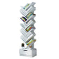 7.87"W Bookshelf Closed Back Contemporary Style Bookcase for Office Home 13.4"L x 7.9"W x 62.2"H White Clearhalo 'Bookcases' 'furn' 'furn_bookcases' 'Furniture' 'Office Furniture' 5258889