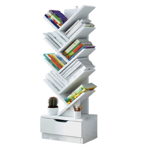 7.87"W Bookshelf Closed Back Contemporary Style Bookcase for Office Home 13.4"L x 7.9"W x 47.2"H White Clearhalo 'Bookcases' 'furn' 'furn_bookcases' 'Furniture' 'Office Furniture' 5258890