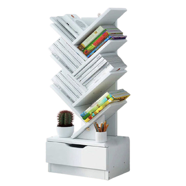 7.87"W Bookshelf Closed Back Contemporary Style Bookcase for Office Home 13.4"L x 7.9"W x 39.4"H White Clearhalo 'Bookcases' 'furn' 'furn_bookcases' 'Furniture' 'Office Furniture' 5258891