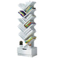 7.87"W Bookshelf Closed Back Contemporary Style Bookcase for Office Home 13.4"L x 7.9"W x 54.7"H White Clearhalo 'Bookcases' 'furn' 'furn_bookcases' 'Furniture' 'Office Furniture' 5258893