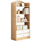 Modern Style Bookshelf Engineer Wood Bookcase for Home Study Room 24.4"L x 11.8"W x 63.8"H Natural Drawers Clearhalo 'Bookcases' 'furn' 'furn_bookcases' 'Furniture' 'Office Furniture' 5259013