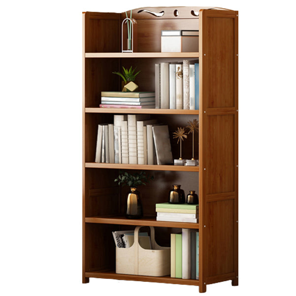 Brown Color Modern Style Bookshelf Engineer Wood Bookcase for Home 27.6"L x 11.4"W x 55.1"H Clearhalo 'Bookcases' 'furn' 'furn_bookcases' 'Furniture' 'Office Furniture' 5259086
