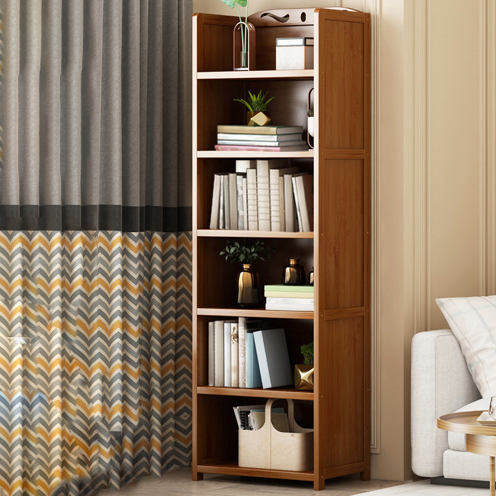 Brown Color Modern Style Bookshelf Engineer Wood Bookcase for Home 19.7"L x 11.4"W x 66.9"H Clearhalo 'Bookcases' 'furn' 'furn_bookcases' 'Furniture' 'Office Furniture' 5259096