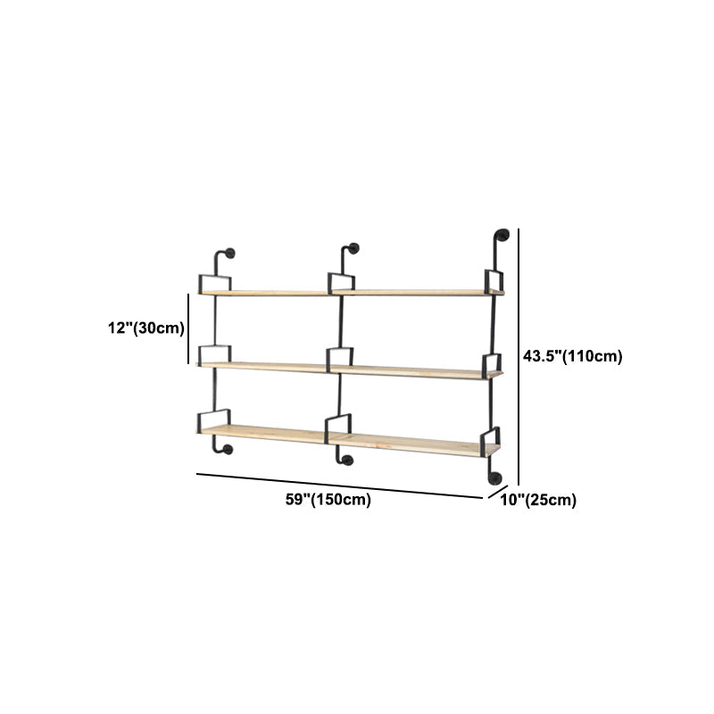 9.84 "W boekenplank industriële stijl muur gemonteerde boekenkast voor thuisstudieruimte