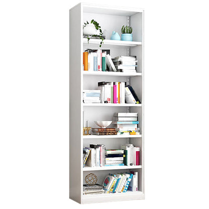 White and Black Modern Bookshelf Closed Back Wood Bookcase for Home 21.7"L x 13"W x 54.3"H White