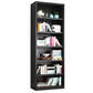 White and Black Modern Bookshelf Closed Back Wood Bookcase for Home