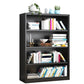 White and Black Modern Bookshelf Closed Back Wood Bookcase for Home