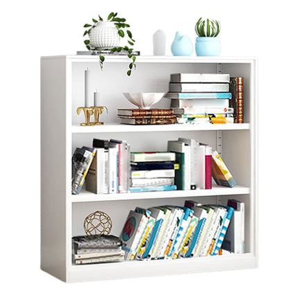 White and Black Modern Bookshelf Closed Back Wood Bookcase for Home
