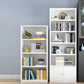 White and Black Modern Bookshelf Closed Back Wood Bookcase for Home