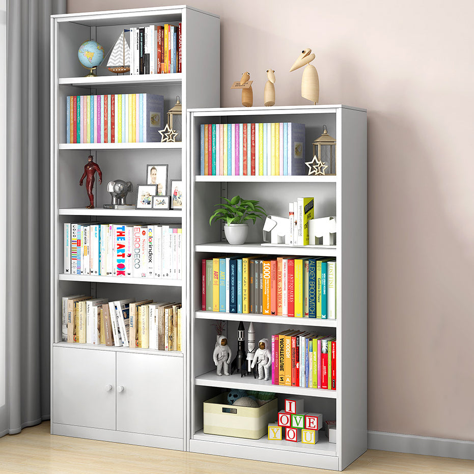 White and Black Modern Bookshelf Closed Back Wood Bookcase for Home