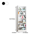 White and Black Modern Bookshelf Closed Back Wood Bookcase for Home