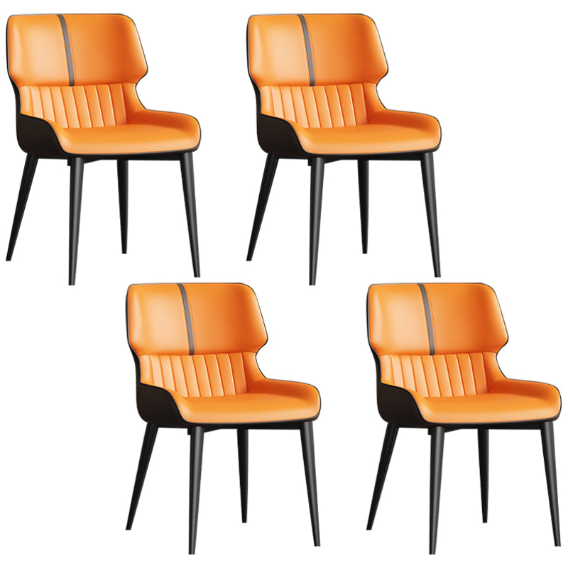 Chaise d'appoint à oreilles contemporaine, finition mate, chaise de salle à manger en cuir