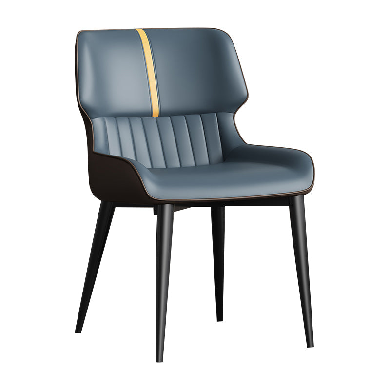 Chaise d'appoint à oreilles contemporaine, finition mate, chaise de salle à manger en cuir