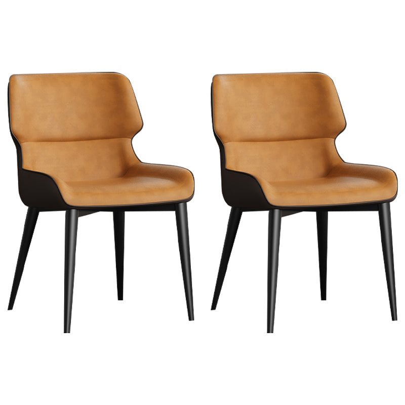 Chaise d'appoint à oreilles contemporaine, finition mate, chaise de salle à manger en cuir