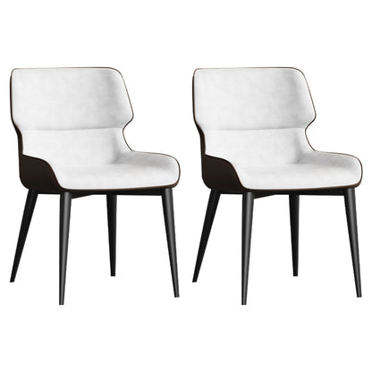 Chaise d'appoint à oreilles contemporaine, finition mate, chaise de salle à manger en cuir
