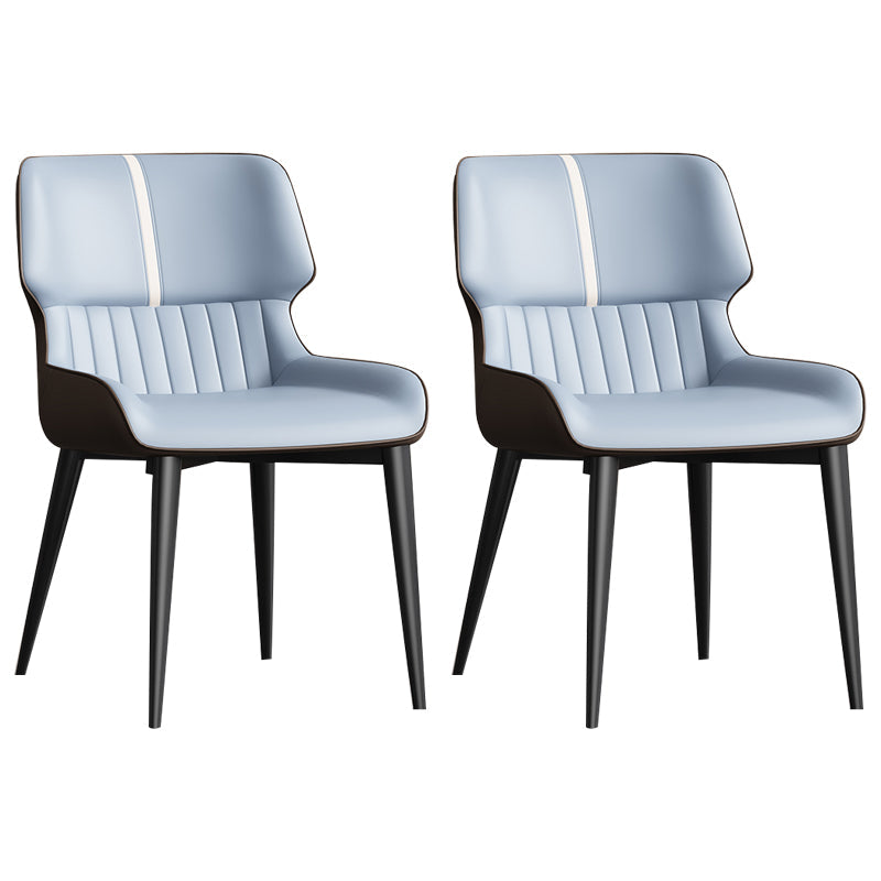 Chaise d'appoint à oreilles contemporaine, finition mate, chaise de salle à manger en cuir