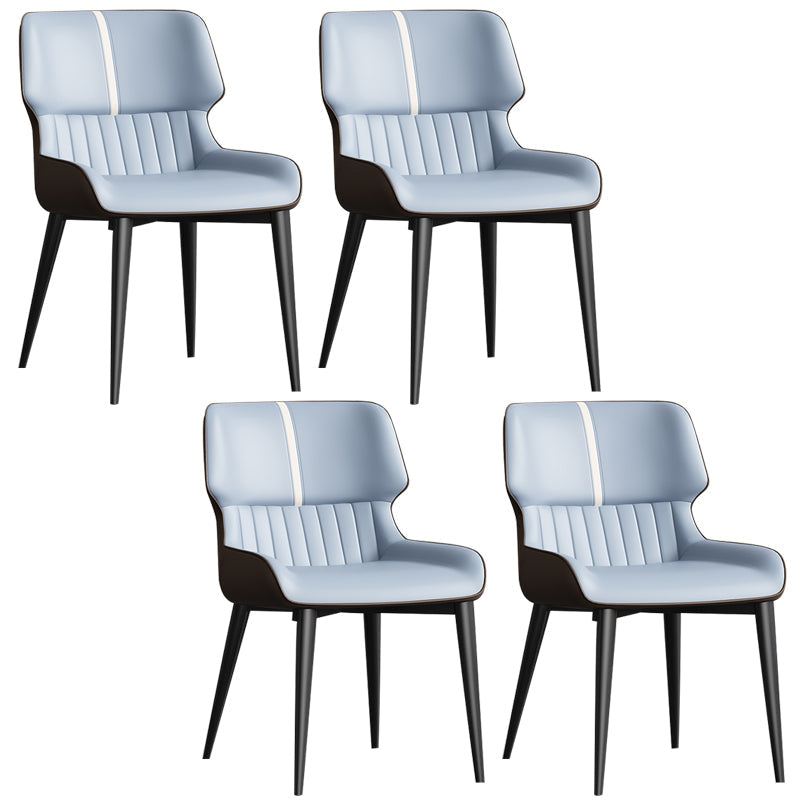 Chaise d'appoint à oreilles contemporaine, finition mate, chaise de salle à manger en cuir