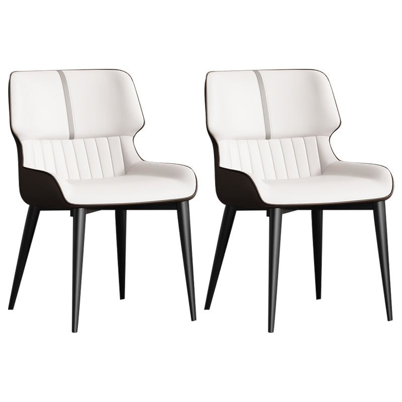 Chaise d'appoint à oreilles contemporaine, finition mate, chaise de salle à manger en cuir