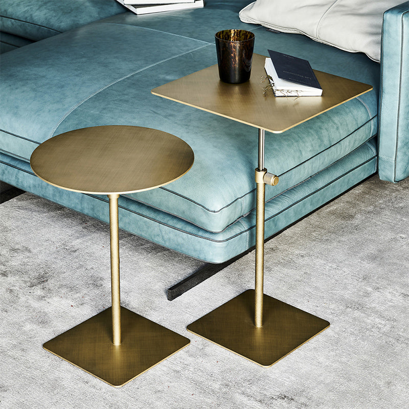 Glam Gold/Chrome Sofa Side Table Stainless Steel Pedestal End Table