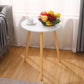 Farmhouse Round Wood Table Top Side Table with Three Wooden Legs