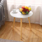 Farmhouse Round Wood Table Top Side Table with Three Wooden Legs