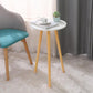 Farmhouse Round Wood Table Top Side Table with Three Wooden Legs
