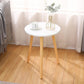 Farmhouse Round Wood Table Top Side Table with Three Wooden Legs