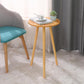 Farmhouse Round Wood Table Top Side Table with Three Wooden Legs