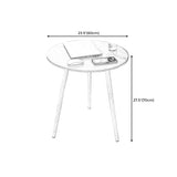 Farmhouse Round Wood Table Top Side Table with Three Wooden Legs