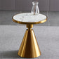 21.5" Tall Modern Round Side End Table with Metal Pedestal Base