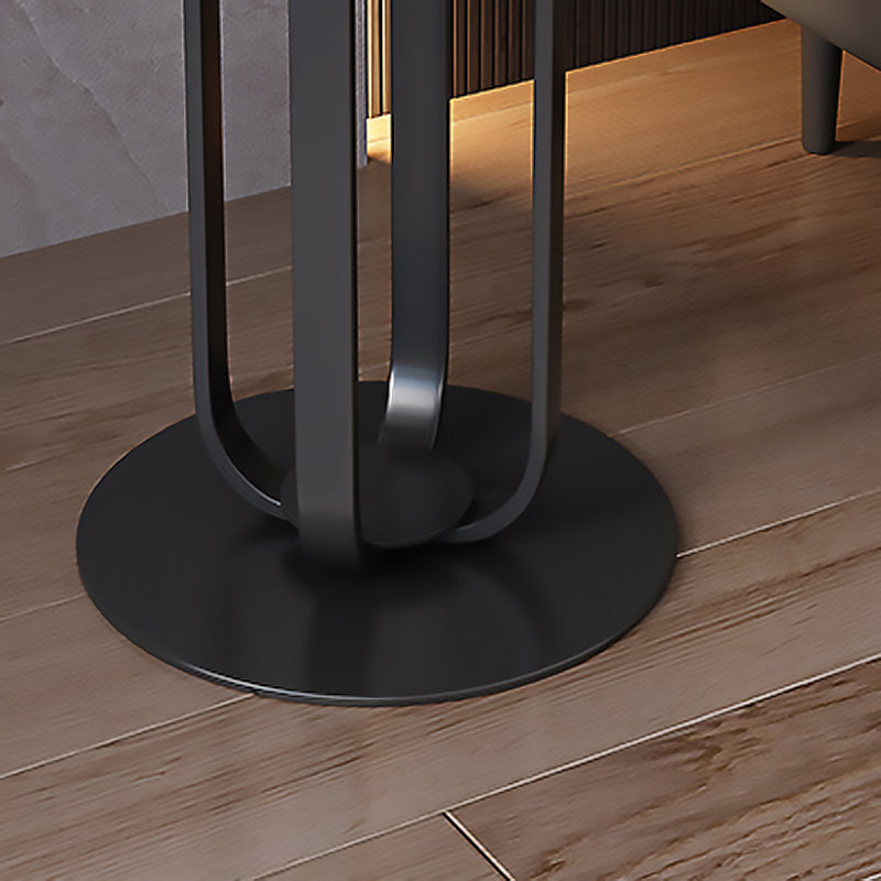 21.65-inch Tall Round Side Glam Metal Frame Stone Top Sofa Side End Table Clearhalo 'Coffee & Accent Tables' 'End & Side Tables' 'end_side_tables' 'furn' 'furn_end_side_tables' 'Furniture' 'Living Room Furniture' 5262433