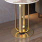 21.65-inch Tall Round Side Glam Metal Frame Stone Top Sofa Side End Table Clearhalo 'Coffee & Accent Tables' 'End & Side Tables' 'end_side_tables' 'furn' 'furn_end_side_tables' 'Furniture' 'Living Room Furniture' 5262434