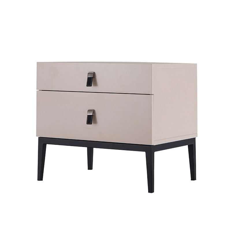 Wooden Drawer Storage Bed Nightstand Modern Night Table for Bedroom Khaki Cup Pulls Clearhalo 'Bedroom Furniture' 'furn' 'furn_night_stand' 'Furniture' 'night_stand' 'Nightstands' 5262595