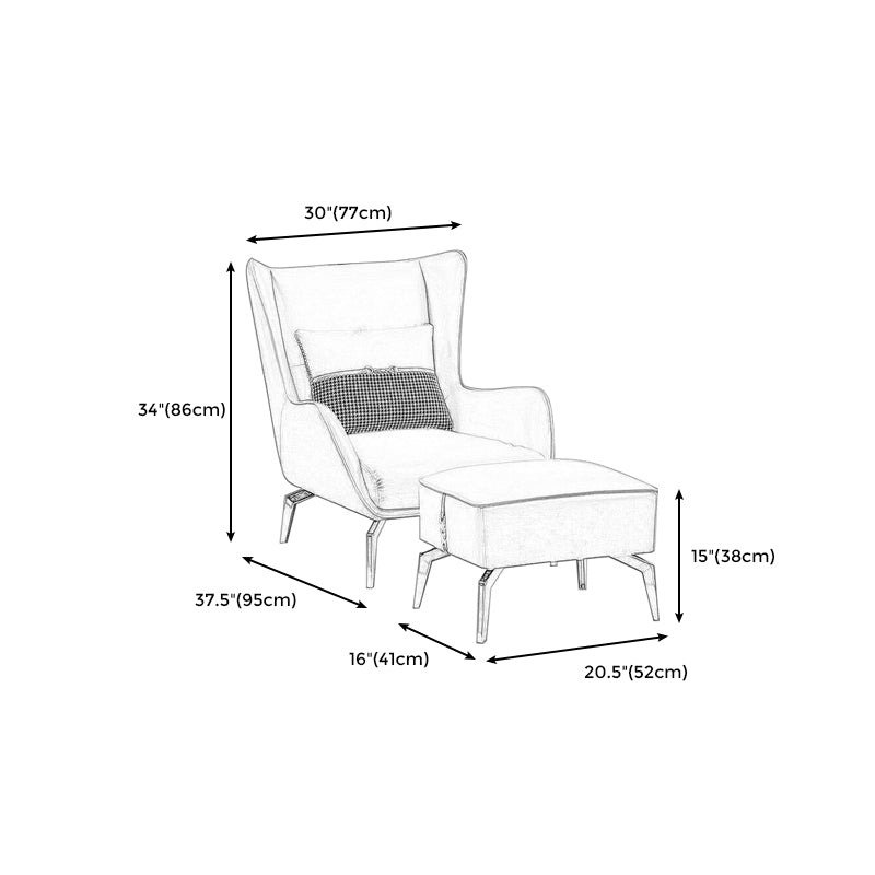30.31"Wide Wingback Chair with Pillow Back and Basic Four Legs Clearhalo 'Accent Chairs' 'accent_chairs' 'Chairs & Seating' 'furn' 'furn_accent_chairs' 'Furniture' 'Living Room Furniture' 5262756