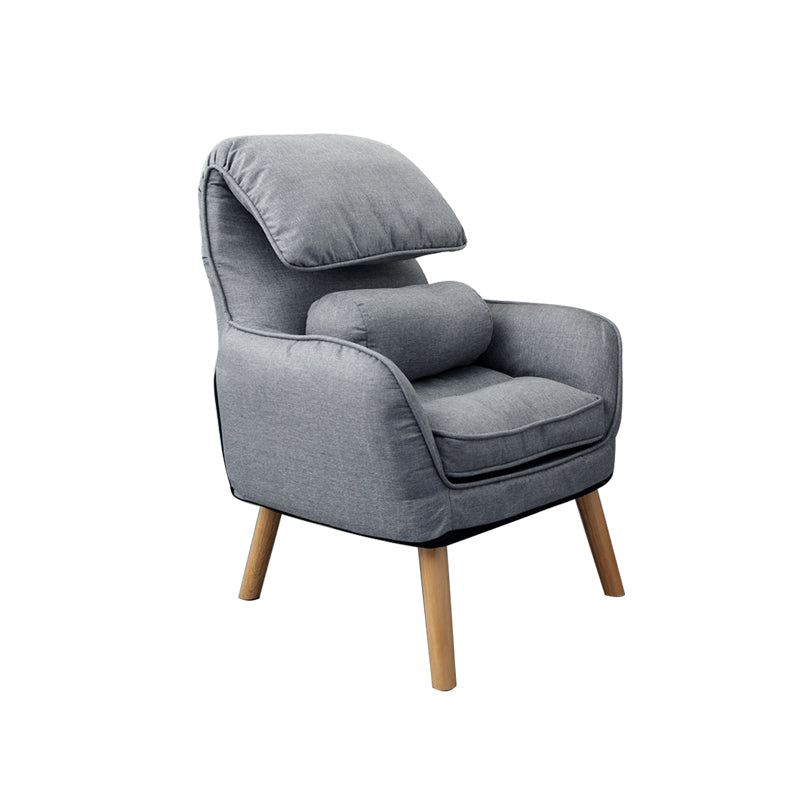 Flared Arms Chair with Pillow Back and Basic Four Legs for Bedroom Clearhalo 'Accent Chairs' 'accent_chairs' 'Chairs & Seating' 'furn' 'furn_accent_chairs' 'Furniture' 'Living Room Furniture' 5262778