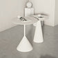 Pedestal Metal Coffee Table Round Black/White Cocktail Table