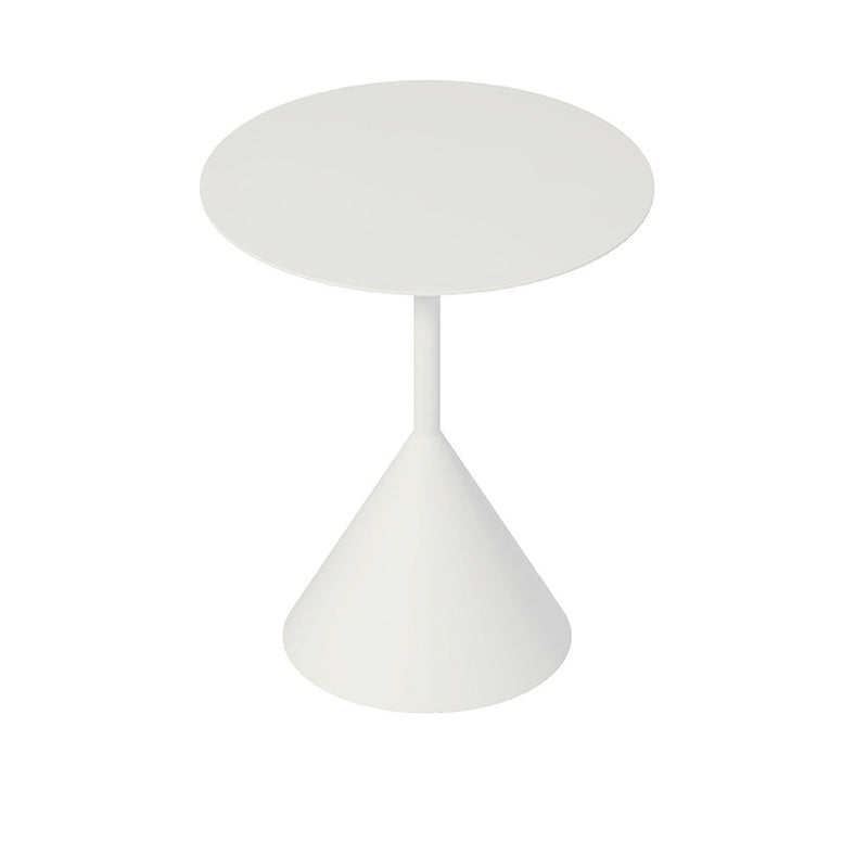 Table basse en métal piédestal rond table de cocktails noir / blanc