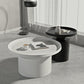 Round Metal Coffee Table black/White finish Cocktail Table - 19.7''/29.5''