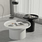 Round Metal Coffee Table black/White finish Cocktail Table - 19.7''/29.5''