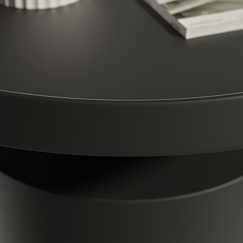 Mesa de café de metal redonda Mesa de cóctel de acabado negro/blanco - 19.7 ''/29.5 ''