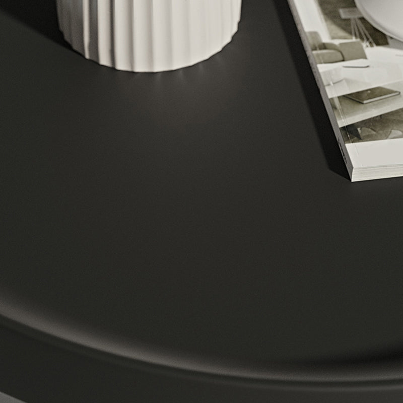 Round Metal Coffee Table black/White finish Cocktail Table - 19.7''/29.5''