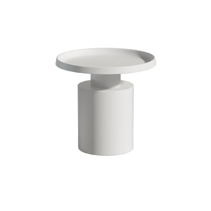 Round Metal Coffee Table black/White finish Cocktail Table - 19.7''/29.5''