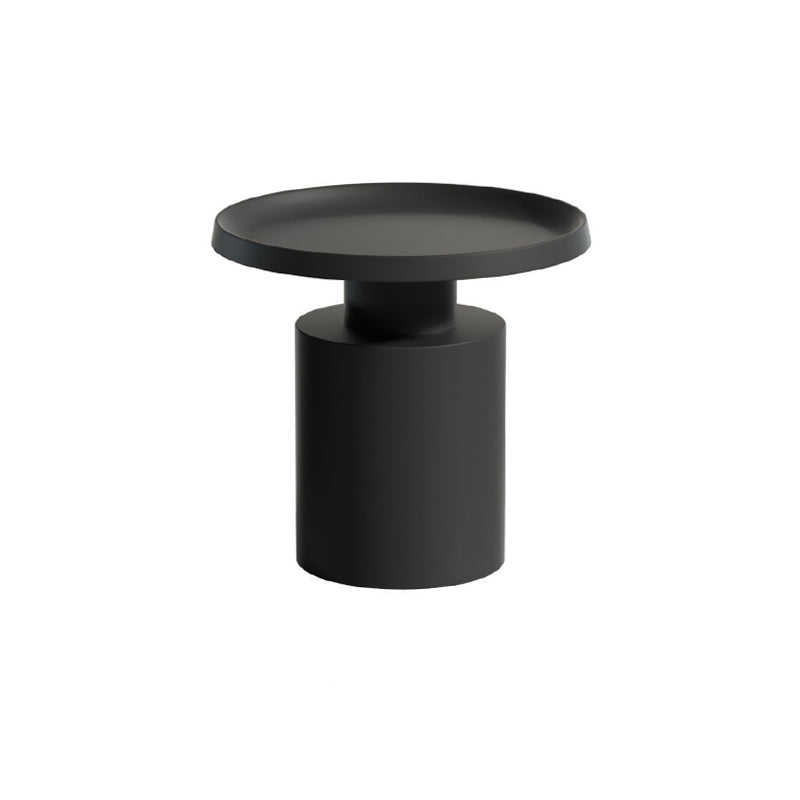 Ronde metalen salontafel zwart/witte afwerking cocktailtafel - 19.7 ''/29.5 ''