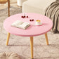 Modern Style Pine Material Wooden Craft Top Round Coffee Table Pink Clearhalo 'Coffee & Accent Tables' 'Coffee Tables' 'coffee_tables' 'furn' 'furn_coffee_tables' 'Furniture' 'Living Room Furniture' 5262880