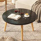 Modern Style Pine Material Wooden Craft Top Round Coffee Table Black Clearhalo 'Coffee & Accent Tables' 'Coffee Tables' 'coffee_tables' 'furn' 'furn_coffee_tables' 'Furniture' 'Living Room Furniture' 5262883