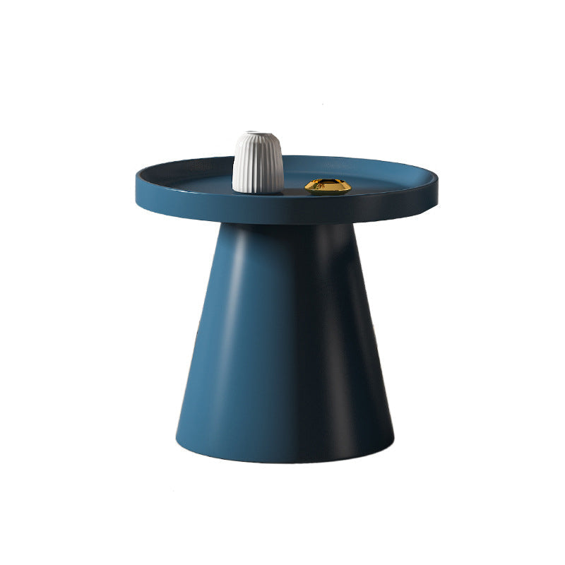 Modern Tray Top Pedestal Coffee Table Metal Round Table for Living Room 19.7"L x 19.7"W x 19.7"H Blue Clearhalo 'Coffee & Accent Tables' 'Coffee Tables' 'coffee_tables' 'furn' 'furn_coffee_tables' 'Furniture' 'Living Room Furniture' 5262895